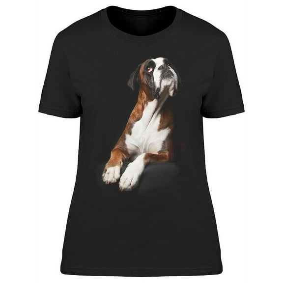 Boxer Dog Looking Up. Portrait T-Shirt Women -Image by Shutterstock, Female XX-Large