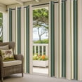 thumbnail image 5 of Outdoor Curtains for Patio Waterproof, Green Brown Striped Windproof Pravicy Outside Porch Blackout Curtain, Modern Stripes Art Farmhouse Sun Blocking Grommets Curtains for Cabana 2 Panels 54"x95", 5 of 9