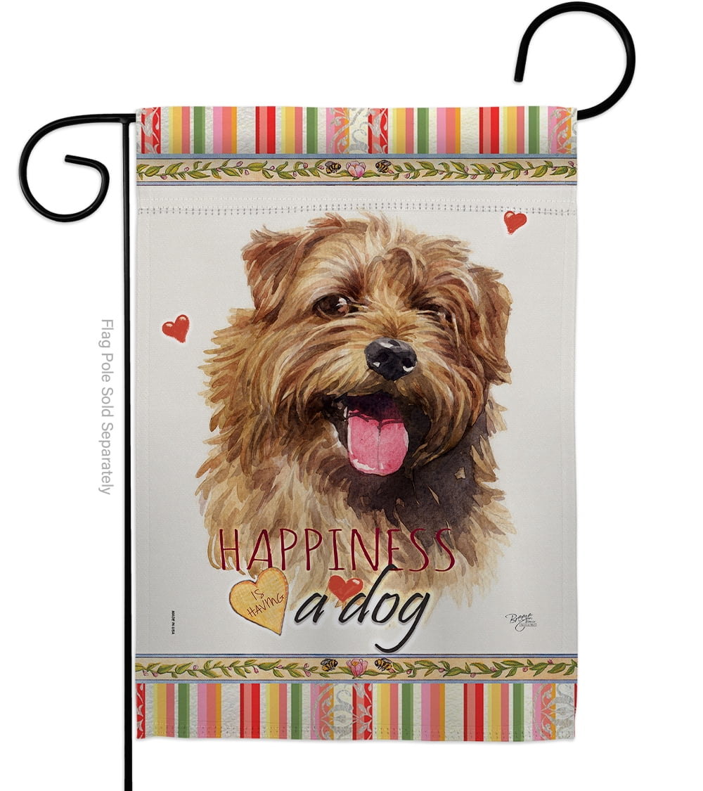 Dog Norfolk Terrier Happiness Garden Flag Animals 13 X18 5 Double Sided Decorative Vertical Flags House Decoration Small Banner Yard Gift Walmart Com Walmart Com
