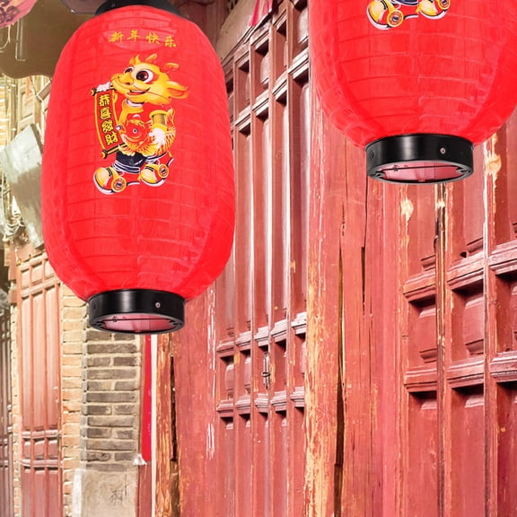 DEEPCRAFF Reusable Red Cloth Lantern for Outdoor and Indoor Festive Decor