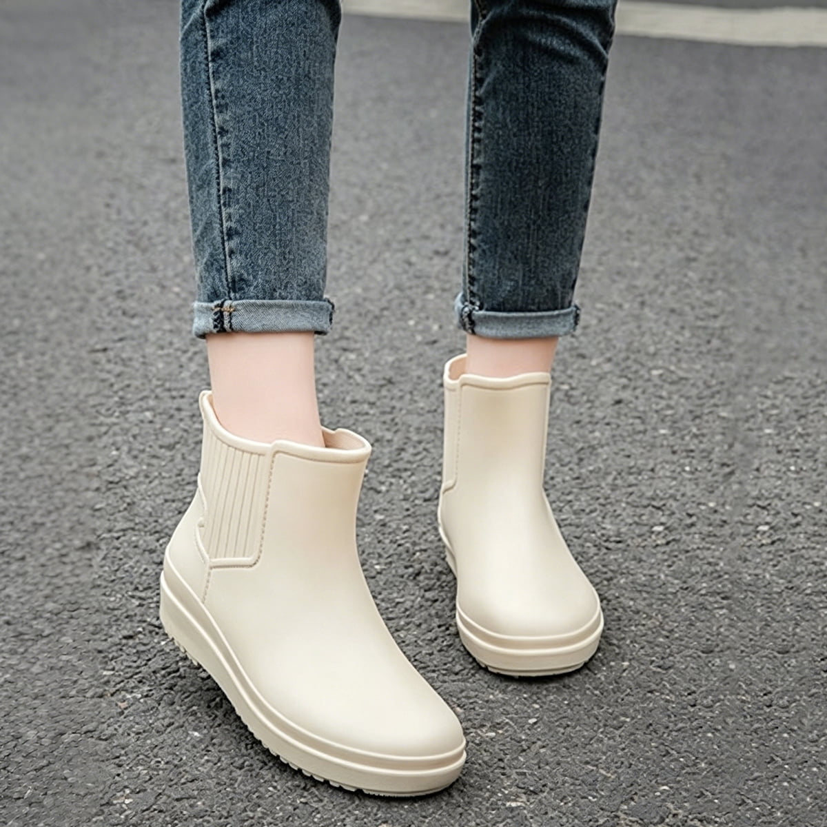 AUXDIQ Rain Boots Women Short Ankle Waterproof Rain Shoes Outdoor Garden Shoes