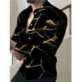 thumbnail image 1 of Camisa de manga larga con botones y solapa con estampado de relámpagos para hombre, superventas de 2024, cómoda y suave, informal, tallas S a 6XL, 1 of 6