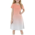 thumbnail image 3 of Teen Girls Dresses Short Sleeve Gradient Dress Casual Summer A-Line Sundress for Kids Soft & Breathable Fabric Ages 4-12 ,Sie:110, 3 of 7