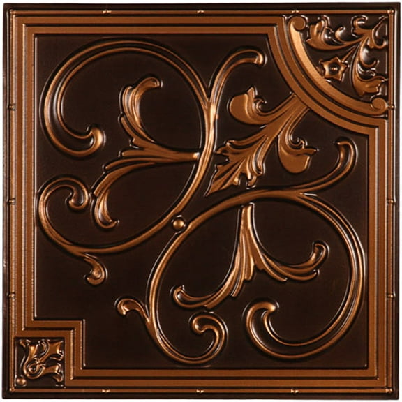 Madrid Antique Copper 2 ft. x 2 ft. Lay-in or Glue Up Ceiling Tile (40 sq. ft. / case)