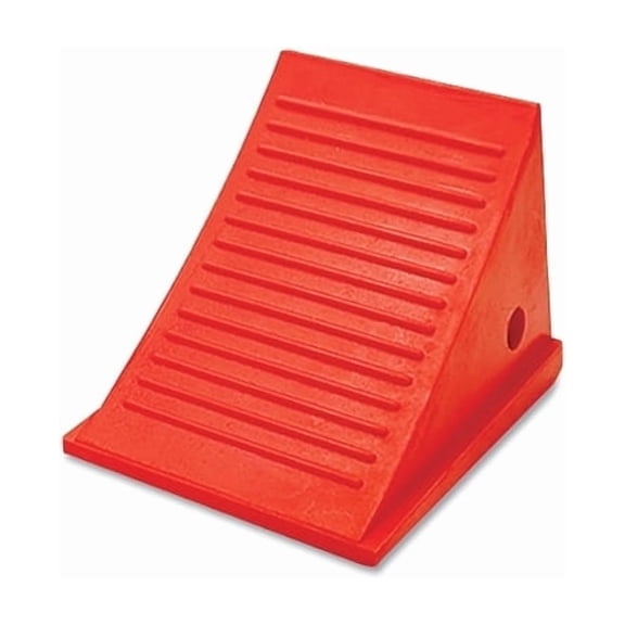 General Purpose Utility Wheel Chock, 11.5 in L x 8.5 in W x 8.5 in H, Orange, Includes Mounting Hole