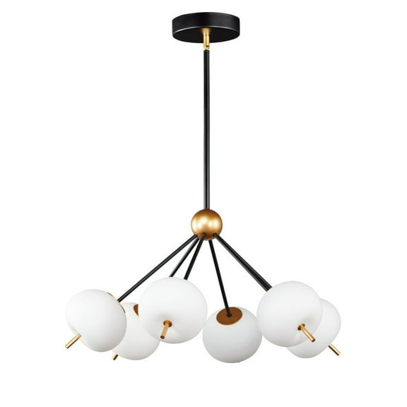 ET2 Lighting E25116-92BKGLD Quest LED 6-Light Pendant - Black & Gold