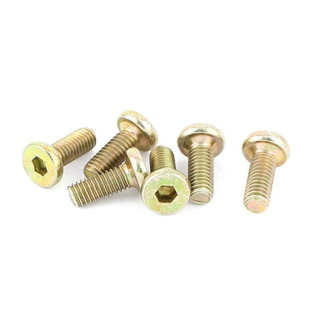 - Uxcell M6 x 15mm Threaded Hex Socket Head Cap Screws Bolts Bronze Tone (6-pack)