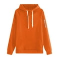 thumbnail image 4 of FAOWME Women's Hoodies Long Sleeve Drawstring Zip Up Solid Color Plush Soft Cozy Comfortable Sweatshirt For Fall Winter Outdoor Activities Orange Xxl, 4 of 4