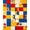 Multicolor Primary, Pattern 5, variant on ODIKA Bedside Checkered Block Retro Hopscotch Storybook Grid Motif Stain Resistant Low Profile for Dorm Room, Small Living Apartment