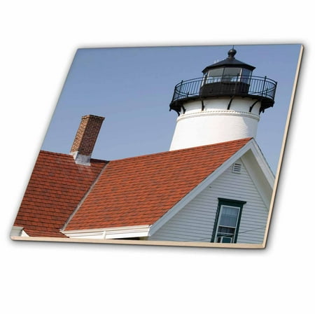 - 3dRose MA, Marthas Vineyard, West Chop Lighthouse - US22 WBI0218 - Walter Bibikow - Ceramic Tile, 4-inch