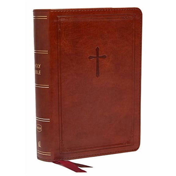 NKJV, End-of-Verse Reference Bible, Compact, Leathersoft, Brown, Red Letter, Comfort Print: Holy Bible, New King James Version