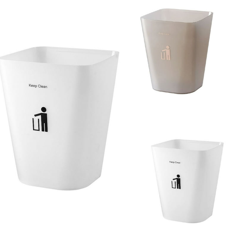Hi.fancy Trash Can,Trash Bin,Waste Paper Basket,Wastebasket,Trash Box, Size: 19.8*19.8*23.5cm, White
