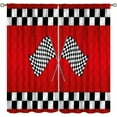 thumbnail image 3 of Racing Car Kids Curtains, Boys Construction Vehicles Window Treatments for Boys Bedroom,Red Racing Flag Drapes 2 Panel Sets,52x84 Inch, 3 of 6