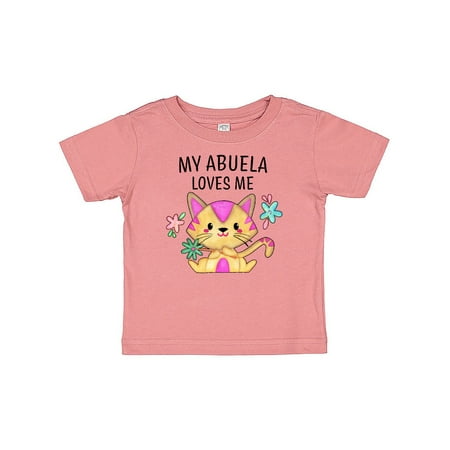 

Inktastic My Abuela Loves Me with Cute Kitten and Flowers Gift Baby Boy or Baby Girl T-Shirt