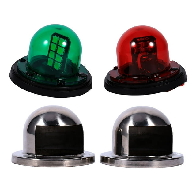 Steamship Light, 12V Red Green Round Shape LED Light Navigation Light For Marine For Steamship