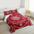 thumbnail image 3 of Manfei Female Men Red White Mandala 2pcs Bedding Comforter Set,Bohemian Theme Twin Comforter Sets,Exotic Style Breathable Bedding Set,Microfiber Bedroom Decor,Reversible, 3 of 8