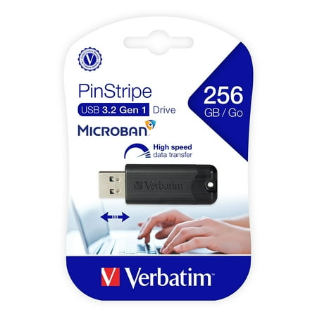 UPC: 0023942493204 | Verbatim PinStripe 256GB USB 3.0 Flash Drive 49320