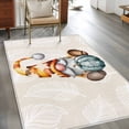 thumbnail image 2 of 3'x5' Rug for Living Room Bedroom, Fall Pumpkins Washable Area Rugs Non-Slip Carpet Mats, Thanksgiving Gnomes Maple Leaf on Linen Indoor Low Pile Area Rug Runner for Kitchen, Mudroom, 2 of 8