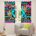 thumbnail image 4 of YST Boho Flower Window Curtains 38"Wx45"L Western Aztec Curtains & Drapes Floral Leopard Print Blackout Curtains For Kids Boys Girls,Abstract Geometric Pattern Window Treatments 2 Panels, 4 of 5