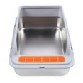thumbnail image 1 of Large Metal Litter Box, Stainless Steel High Sided Kitty Litter Tray Non Stick Metal Kitty Litter Box for Kitten Medium Cats, 1 of 7