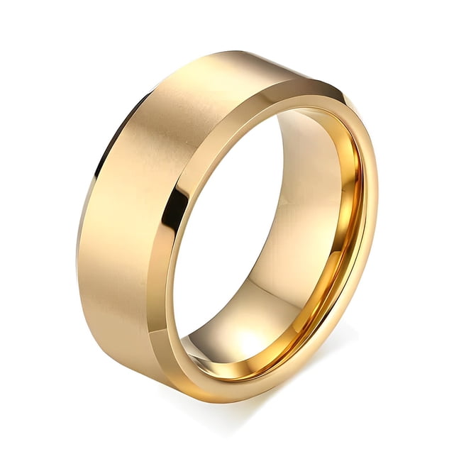 Anillo de hombre estilo Simple boda compromiso joyería ornamento Color sólido hombre dedos anillos moda decoración accesorio Festival regalo Ropa, zapatos y accesorios Miscelánea Dorado Nº 8 Minnieouse AP014419-01