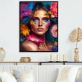 thumbnail image 2 of Designart Floral Sensual Woman Portrait IV Floating Frame Wall Art, 2 of 5