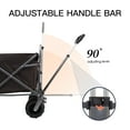 thumbnail image 5 of Heavy Duty Folding Wagon Cart for Outdoor Camping Beach Garden Park | All-Terrain Big Wheels & Foot Brake | Durable Steel Frame | Black Brown | 37.8" L x 24.4" W x 42.5" H, 5 of 8