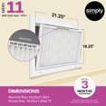 thumbnail image 2 of Simply Filters 19.25x21.25x1 MERV 11, MPR 1000, AC Furnace HVAC Air Filter (24 Pack), 2 of 8