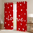 thumbnail image 2 of Homewish Red Love Heart Black Out Curtains for Teens, Romantic Valentines Day Curtains Pack of 2 (42x63 Each), Kawaii Cartoon Bedroom Curtains, Window Curtains Decor, 2 of 6