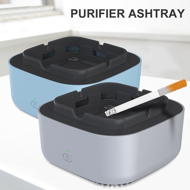Muyoka Cenicero sin humo para fumadores de cigarrillos, cenicero para fumadores, cenicero para fumadores, cenicero silencioso antiflama, filtro de aire, cenicero alimentado por bater铆a para el hogar,