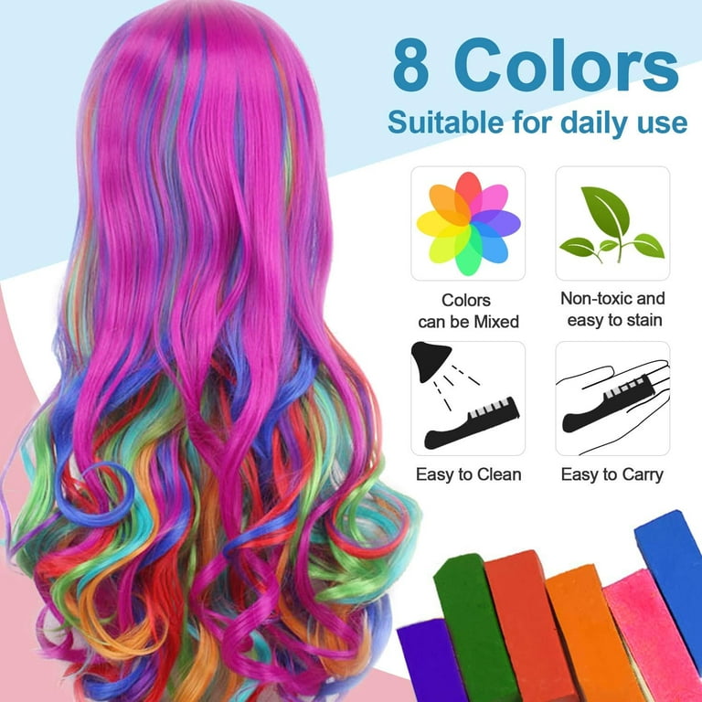MSDADA Yellow Hair Chalk for Girls - New Hair Chalk Comb Temporary Washable  Hair Color Dye for