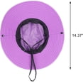 thumbnail image 3 of Sombrero para el sol con cola de caballo para mujer Protección UV Sombrero de pesca de playa de ala ancha de malla plegable, 3 of 4