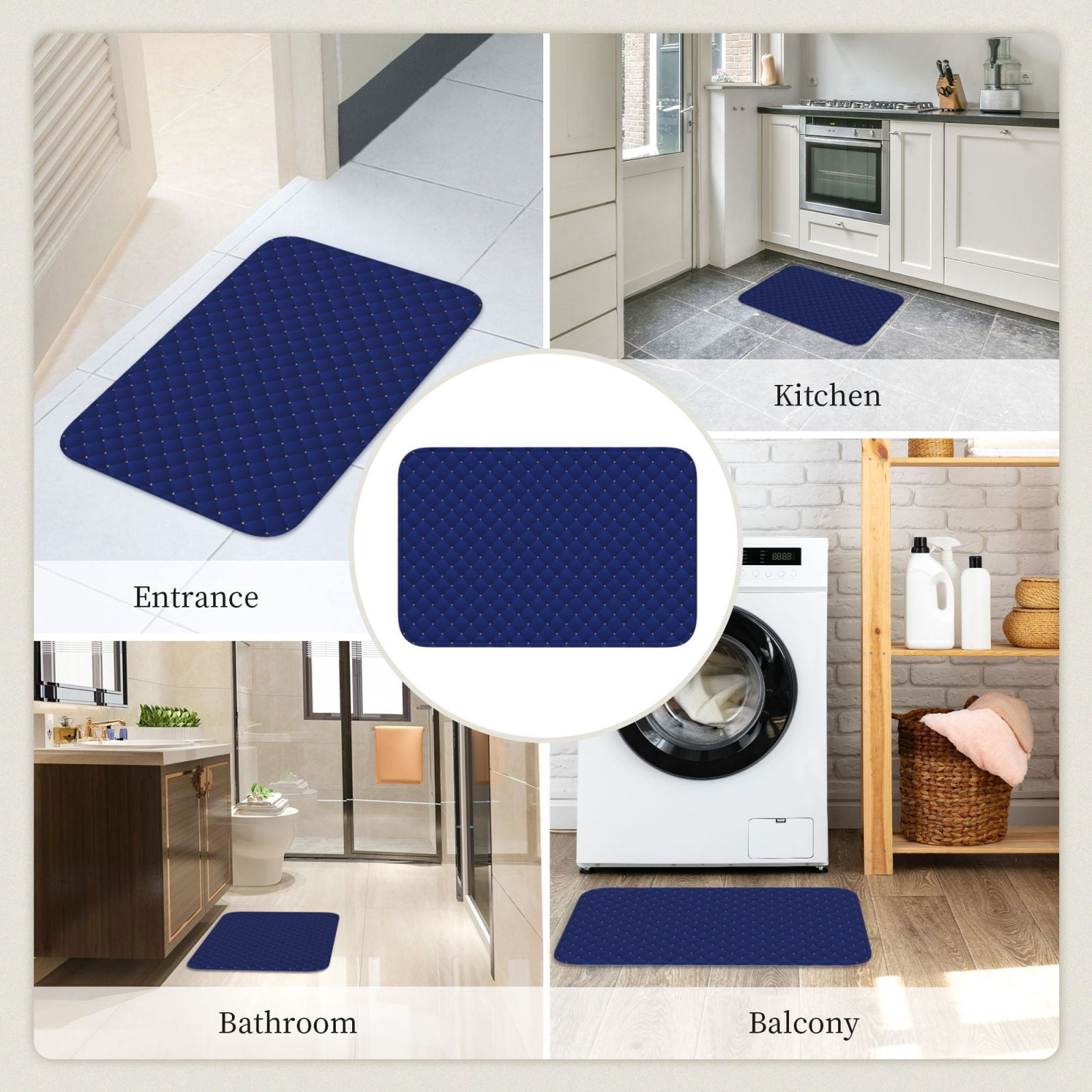 Vsdgher Navy Blue Hem Mat 40x60 - Multipurpose Doormat for Indoor & Outdoor Use - Welcome Your Guests with our Entrance Mat