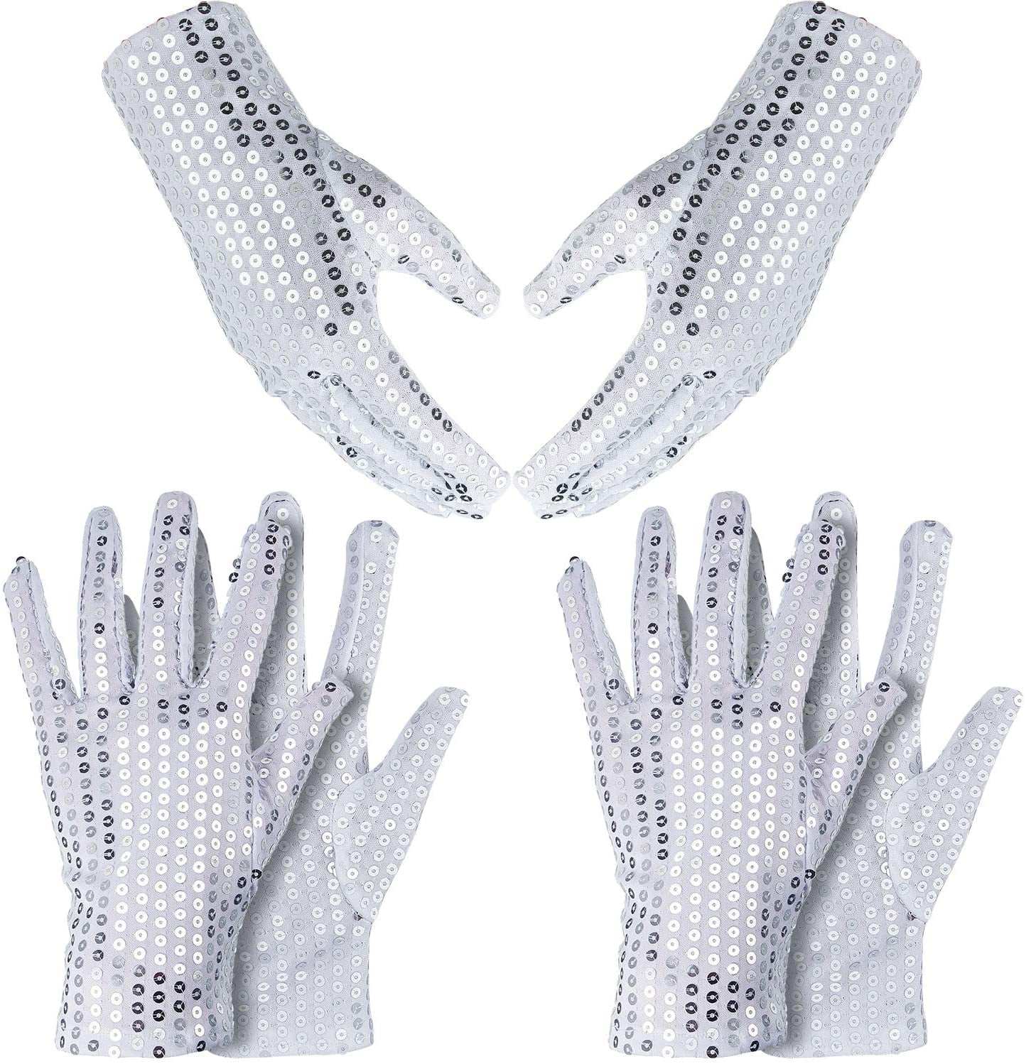 white glitter gloves