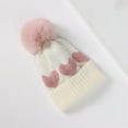 thumbnail image 2 of Splozh Baby Beanie Knitted Hats Boys Girls Double Layered Thickened Cute Jacquard Heart Shaped Knitted Hat for Toddler White,One Size, 2 of 6