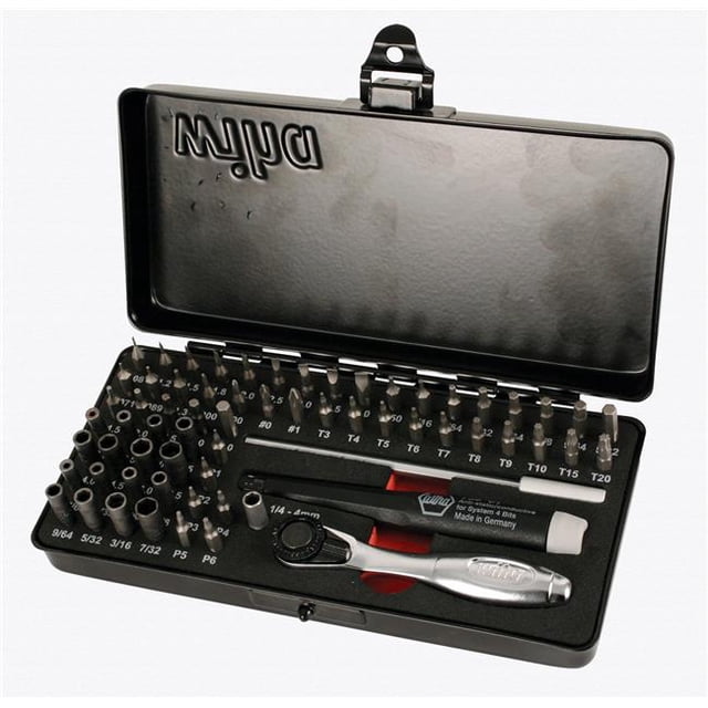 Wiha Quality Tools 75965 Master Tech Micro Bit Set with Precision Driver & Ratchet, 65 Piece