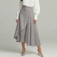 thumbnail image 2 of BUIGTTKLOP Midi Skirts for Women High Waisted Asymmetrical A-Line Ruffle High Low Casual Summer Skirts, 2 of 6