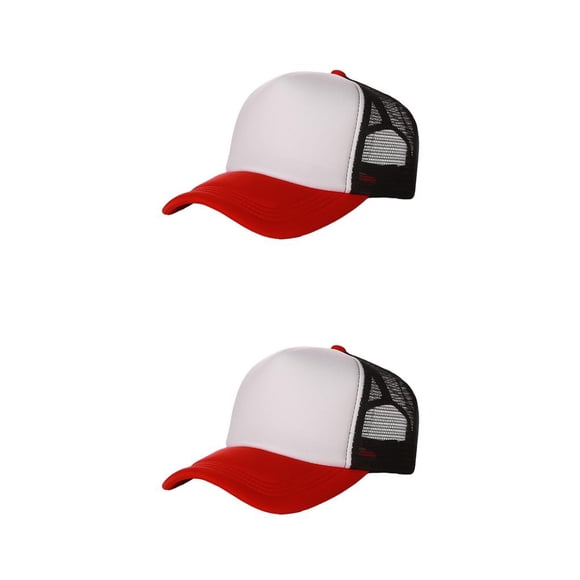 Gorra de béisbol Qarigey Classic para Niño Niñas Viseras Transpirable Rojo Blanco Negro 2piezas