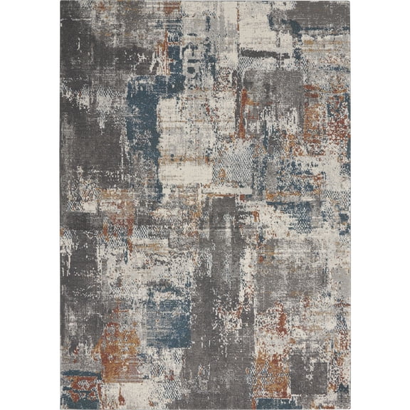 Nourison Ludlow Eclectic Grey/Multi 5'3" x 7'3" Area Rug, (5x7)