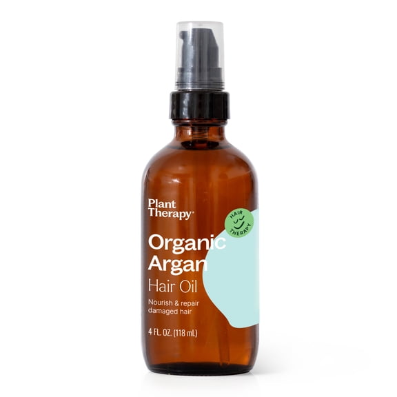 Plant Therapy Organic Argan Hair Oil, USDA Certified, First-Press, Virgin, For Face, Hair, Skin, Nails and Cuticles 4 oz