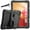 Black, variant on for Samsung Galaxy Tab A7 10.4" 2020 SM-T500 / SM-T505 Case with PET Screen Protector + Pencil Holder + Stand + Shoulder Strap | Heavy Duty Protection 3 Layer Silicone PC Case | Rosegold