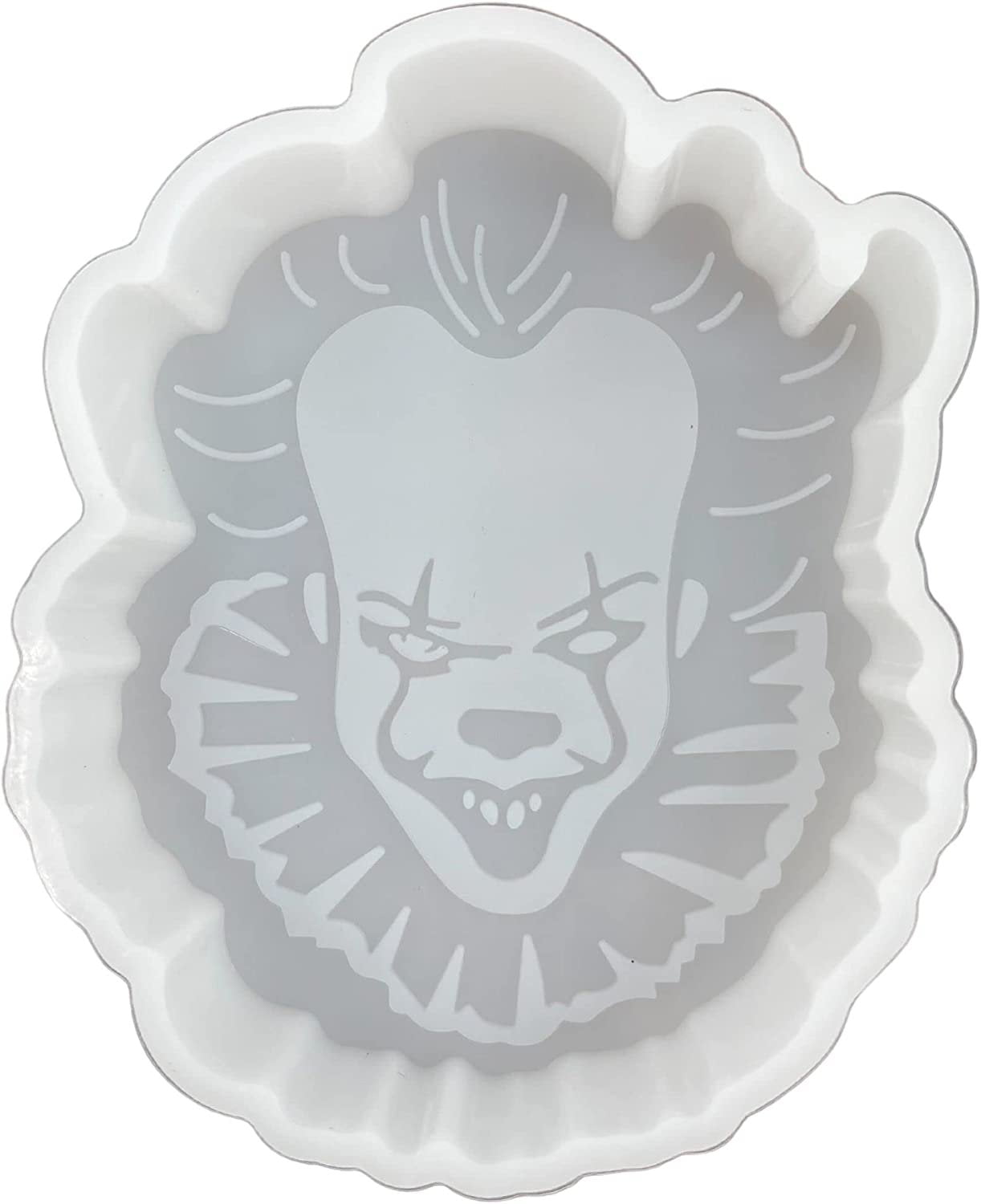 Halloween IT Penny Wise Clown Scary Fall Freshie Mold for Scented Cured Aroma Beads 4x3.1x0.8 Deep Western Country Resin, Car Candle, Soap, Freshie Oven Safe Silicone Heat Resistant