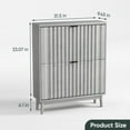 thumbnail image 2 of Semiocthome Shoe Cabinet with 2 Flip Drawers Farmhouse Shoe Storage Organizer for Entryway, Grey, 2 of 6