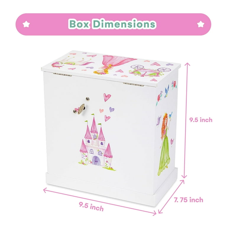 Jewelkeeper Jewelry Box for Girls with 3 Drawers - Musical