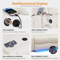 thumbnail image 3 of Recliner Sofa 3-Seat Power Reclining Couch with Flip-Down Console, Home Theater Seating with LED Lights & USB Ports, PU Leather White, 3 of 6