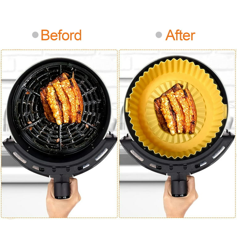 Air Fryers Silicone Baking Pan Round Air Fryer Pad Liner Baking Tray Oven  Mat AirFryer Paper Pad Reusable Grill Pan Accessories