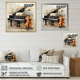 thumbnail image 4 of Designart "Music Melancholy harmonies Subdued" Music Floater Framed Wall Art Print, 4 of 7