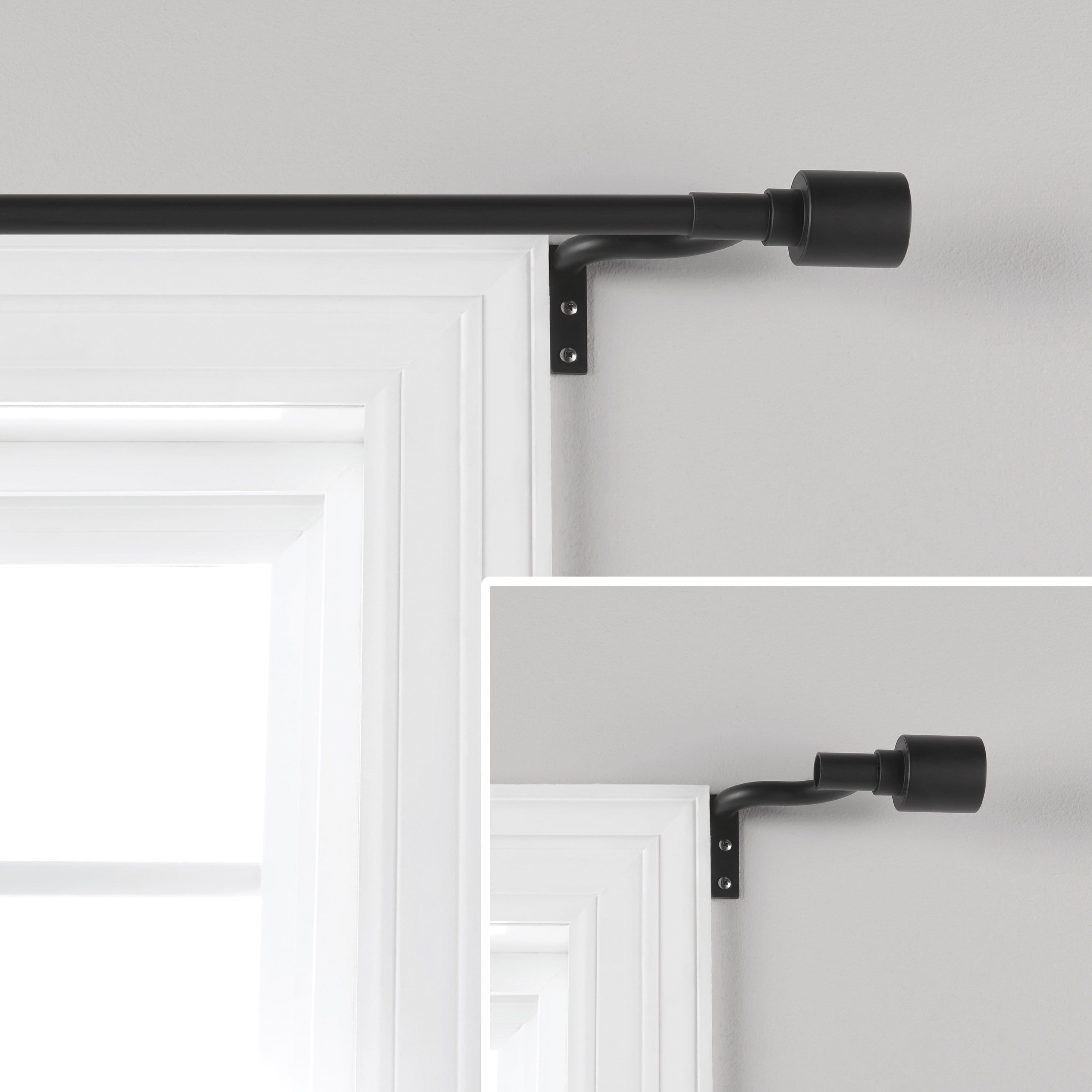 Mainstays Easy Hang Adjustable Curtain Rod, 30-84", Matte Black