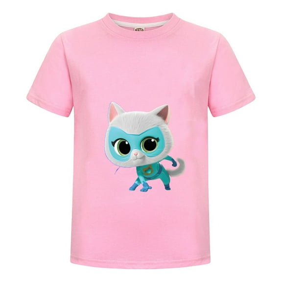 Kids SuperKitties T-Shirt – Cartoon Cat Hero Top for Boys Girls – Soft Summer Tee with Colorful Print – Playwear Gift Idea – Short Sleeve Casual Shirt