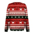 thumbnail image 3 of Women's Fashion Casual Long Sleeve Christmas Printed Neck Sweatshirt Top, Raglan Sleeve Design, Comfortable Pullover for Women, Festive Holiday Wear,Deep Red,2XL, 3 of 4